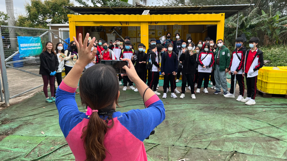 Students posing during an outdoor program